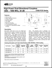 CH20-0039-30 datasheet: 1850-1990 MHz, 30 dB, 500 W,high power dual directional coupler CH20-0039-30