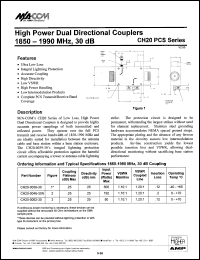 CH20-0052-30 datasheet: 1850-1990 MHz, 30 dB, 50 W,high power dual directional coupler CH20-0052-30