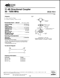 DCG-10-4TNC datasheet: 30-1000 MHz, 11 dB, directional coupler DCG-10-4TNC