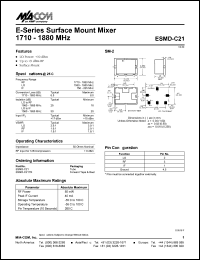 ESMD-C21 datasheet: 1710-1880 MHz, surface mount mixer, RF power 50mW ESMD-C21