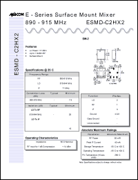 ESMD-C2HX2 datasheet: 890-915 MHz, surface mount mixer, RF power 50mW ESMD-C2HX2