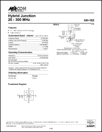 HH-105 datasheet: 20-300 MHz, hybrid lunction HH-105