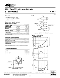 H-81-4SMA datasheet: 20-2000 MHz, 180 two-way power divider H-81-4SMA