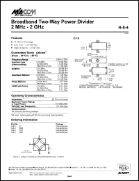 H-8-4N datasheet: 2 MHz-2 GHz, broadband two-way power divider H-8-4N