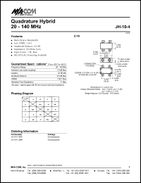 JH-10-4BNC datasheet: 20-140 MHz, quadrature hybrid JH-10-4BNC