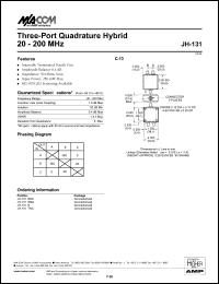 JH-131BNC datasheet: 20-200 MHz,three-port quadrature hybrid JH-131BNC