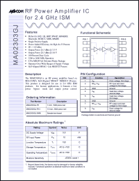 MA02303GJ-R7 datasheet: 2200-2600 MHz,  RF power amplifier IC for 2.4 GHz ISM MA02303GJ-R7