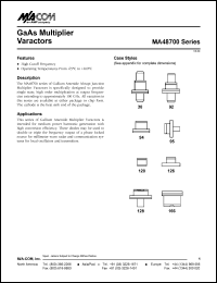 MA48704E datasheet: 15 V,  GaAs multiplier varactor MA48704E