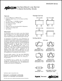 MA4E2054E-1068T datasheet: 3 V, surface mount low barrier X-band schottky diode MA4E2054E-1068T