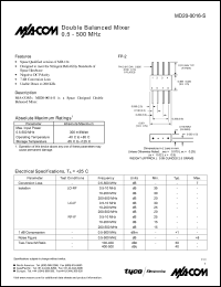 MD20-0016-S datasheet: 0.5-500 MHz, Double balanced mixer MD20-0016-S