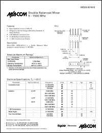 MD20-0018-S datasheet: 5-1500 MHz, Double balanced mixer MD20-0018-S