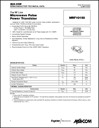 MRF10150 datasheet: 150 W, microwave power transistor NPN silicon MRF10150