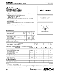 MRF1150MA datasheet: 150 W, microwave power transistor NPN silicon MRF1150MA