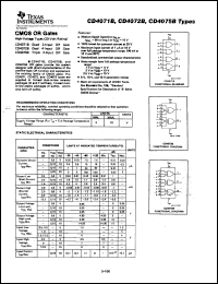 CD4072BE datasheet:  CMOS DUAL 4-INPUT OR GATE CD4072BE