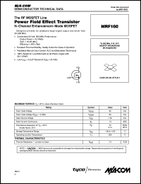 MRF160 datasheet: 4 W, 28 V,  MOSFET broadband RF power FET MRF160