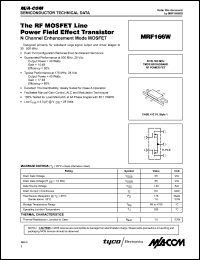 MRF166W datasheet: 40 W, 500 MHz, TMOS broadband RF power FET MRF166W