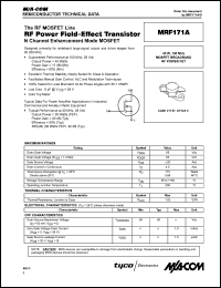 MRF171A datasheet: 45 W, 150 MHz, MOSFET broadband RF power FET MRF171A