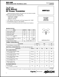 MRF323 datasheet: 20 W, 400 MHz, RF power transistor NPN silicon MRF323