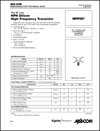 MRF587 datasheet: High-frequency transistor NPN silicon MRF587