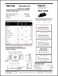 PA1132 datasheet: 1800-2000 MHz,  linear power amplifier PA1132