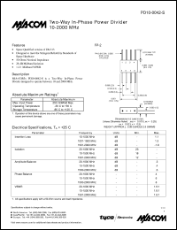 PD10-0042-S datasheet: 10-2000 MHz, two-way in-phase power divider PD10-0042-S