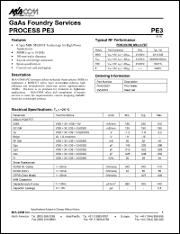 FE43-0001 datasheet: 25-1000 MHz, GaAs foundry service PROCESS PE3 FE43-0001