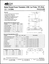 PH1214-25S datasheet: 1200-1400 MHz,25 W, 1 ms pulse,radar pulsed power transistor PH1214-25S