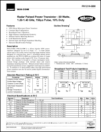 PH1214-80M datasheet: 1200-1400 MHz,80 W, 150 ms pulse,radar pulsed power transistor PH1214-80M