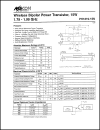 PH1819-15N datasheet: 1780-1900 MHz,15 W,  wireless bipolar power transistor PH1819-15N