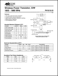 PH1819-33 datasheet: 1805-1880 MHz,33 W,  wireless  power transistor PH1819-33