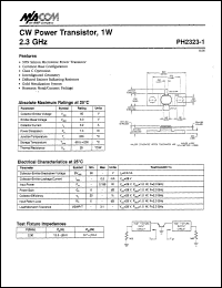 PH2323-1 datasheet: 2300 MHz, 1 W, CW power transistor PH2323-1