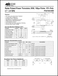 PH2729-65M datasheet: 2700-2900 MHz, 65 W,100 ms, radar pulsed power transistor PH2729-65M