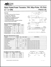 PH2731-75L datasheet: 2700-3100 MHz, 75 W,300 ms, radar pulsed power transistor PH2731-75L