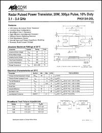 PH3134-20L datasheet: 3100-3400 MHz, 20 W, 300 ms, radar pulsed power transistor PH3134-20L