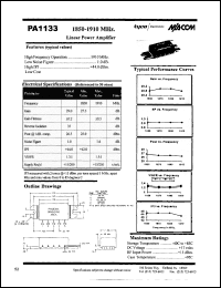 PA1133 datasheet: 1850-1910 MHz, 160 W,  linear  power amplifier PA1133