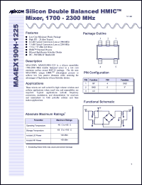 MA4EX190H-1225 datasheet: 1700-2300 MHz, silicon double balanced HMIC mixer MA4EX190H-1225