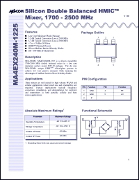 MA4EX240M-1225 datasheet: 1700-2500 MHz, silicon double balanced HMIC mixer MA4EX240M-1225