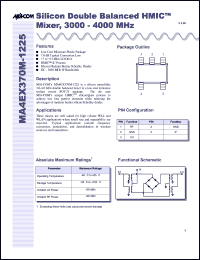 MA4EX370M-1225 datasheet: 3000-4000 MHz, silicon double balanced HMIC mixer MA4EX370M-1225