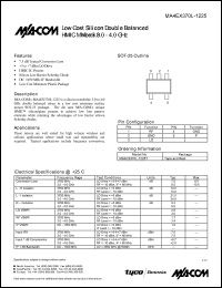 MA4EX370L-1225T datasheet: 3000-4000 MHz, low cost silicon double balanced HMIC mixer MA4EX370L-1225T