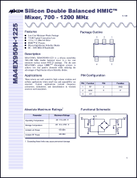 MA4EX950H-1225 datasheet: 700-1200 MHz, silicon double balanced HMIC mixer MA4EX950H-1225
