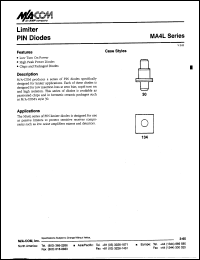 MA4L011-134 datasheet: 20 V, limiter PIN diode MA4L011-134