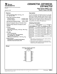CD74HC32E datasheet:  HIGH SPEED CMOS LOGIC QUAD 2-INPUT OR GATES CD74HC32E
