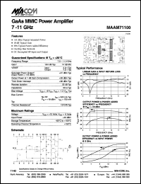 MAAM71100 datasheet: 7-11 GHz, GaAs MMIC power amplifier MAAM71100