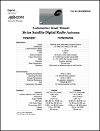 MAANIN0040 datasheet: Automotive roof mount sirius satellite digital radio antenna MAANIN0040