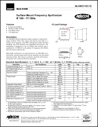 MLS9037-00111TR datasheet: 109-111 MHz, Surface mount frequency synthesizer IF MLS9037-00111TR