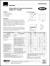 MLS9100-00752 datasheet: CDMA 738-766 MHz, Surface mount frequency synthesizer MLS9100-00752