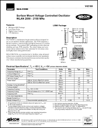 V42100 datasheet: 2050-2150 MHz, surface mount voltage controlled oscillator WLAN V42100