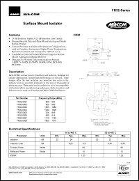 FR32-0001 datasheet: 869-894 MHz, surface mount isolator FR32-0001