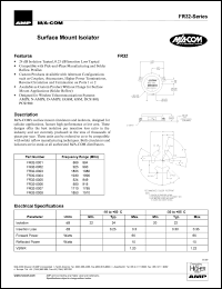 FR32-0004 datasheet: 1930-1990 MHz, surface mount isolator FR32-0004