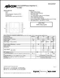MA02205AF datasheet: 3.6 V, 0.5 W  RF power amplifier IC for DECT MA02205AF